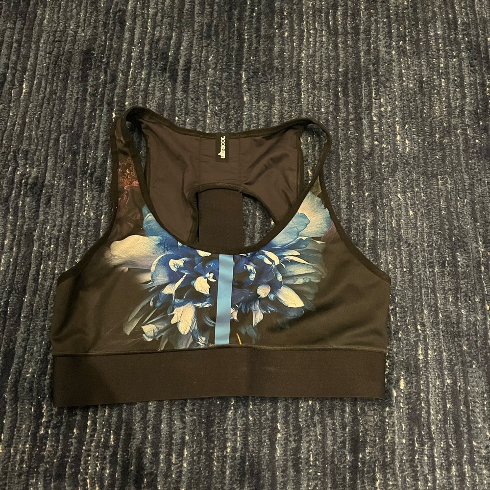 Floral Black Sports Bra ultracor